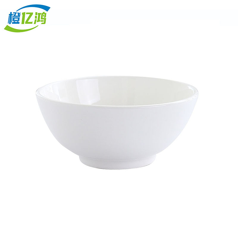 橙亿鸿 纯白陶瓷碗 直口碗 小汤碗 8英寸/个高清大图