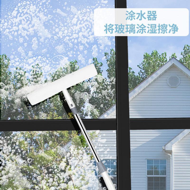 高层长杆擦玻璃清洁工米魁具双面擦加长款高楼刮擦窗机