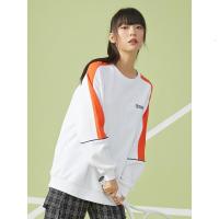 [1件5折价:104.5]美特斯邦威卫衣女秋冬新款休闲宽松圆领撞色拼接运动女士上衣