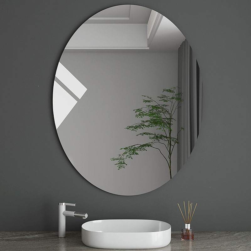 东映之画简约椭圆形玻璃卫浴镜子贴墙浴室镜卫生间圆镜免打孔洗漱台