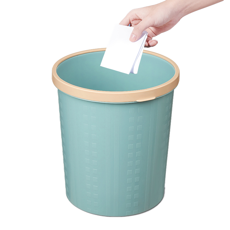 齐心(COMIX) L236 φ25.5cm 压圈塑料垃圾桶 (计价单位:个) 蓝高清大图