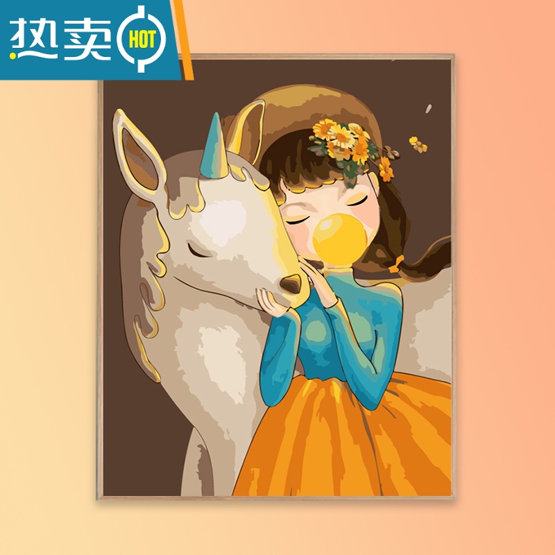 敬平《相伴》 数字油画diy填充涂色填上色手工绘画画水彩油彩装饰装饰画高清大图