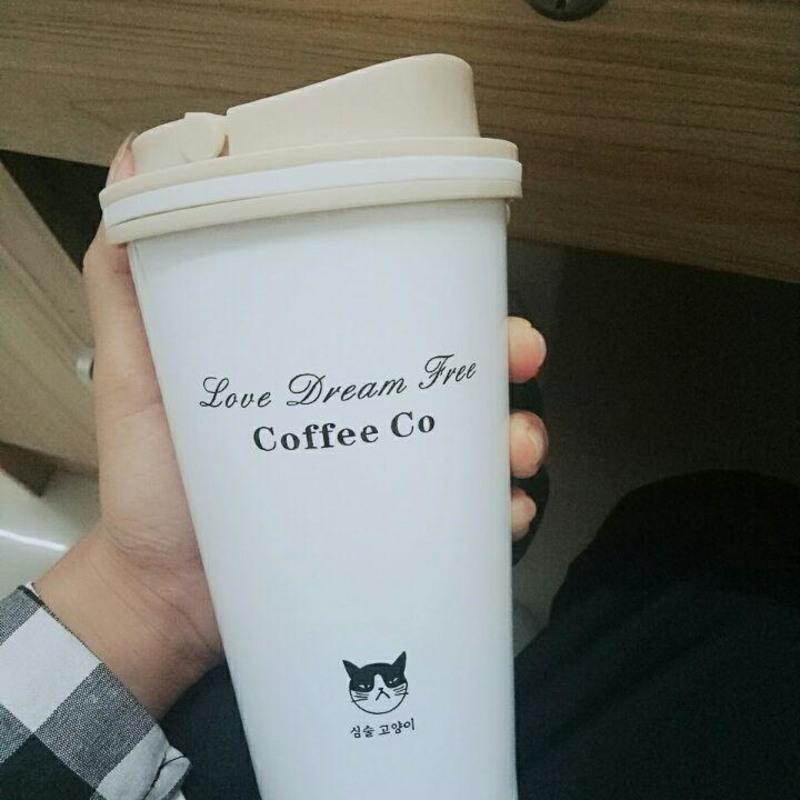 咖啡猫[金色] 不锈钢咖啡杯简约随手杯个性保温杯便携办公室商务女男可爱水杯子