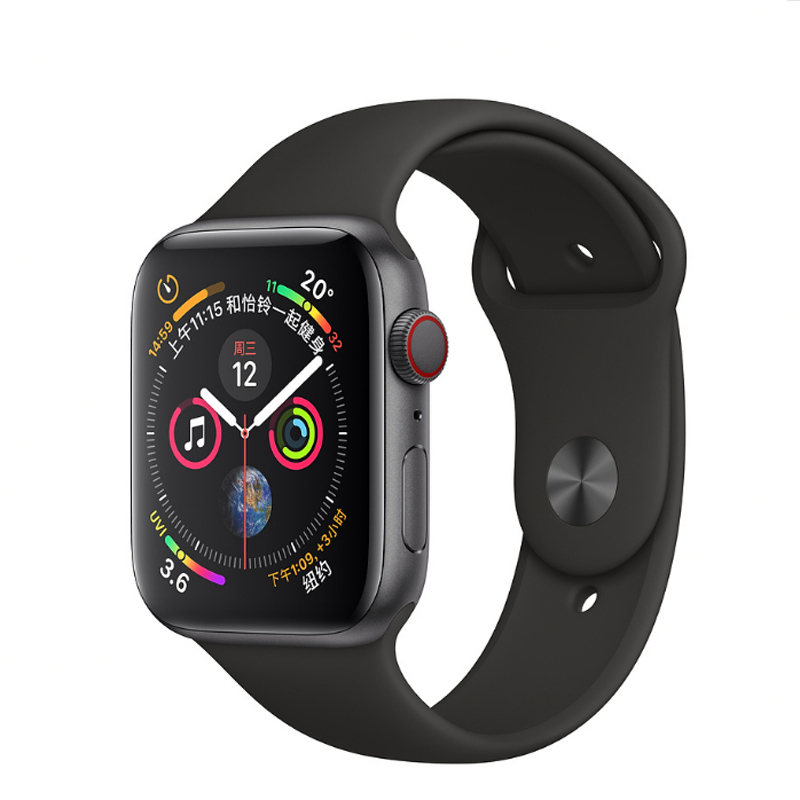 Apple Watch Series 4智能手表( GPS+蜂窝网络款 44毫米深空灰色铝金属表壳 黑色运动型表带)