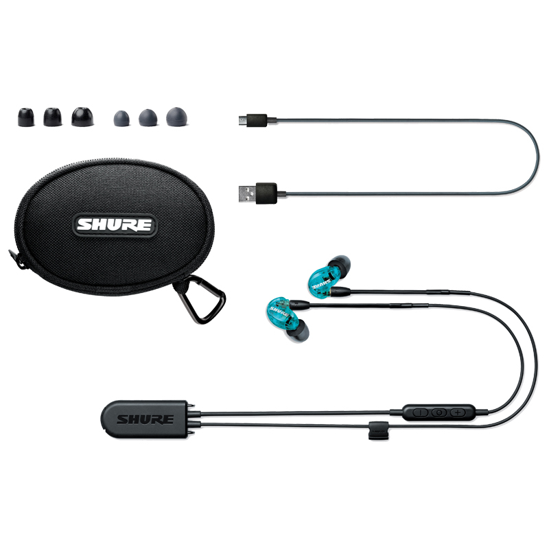 Shure/舒尔 SE215-BT2无线蓝牙音乐耳机 入耳式运动蓝牙挂耳式塞 蓝色
