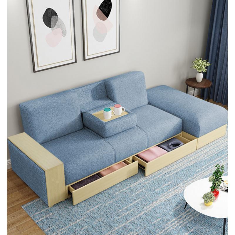 森美人简约沙发床折叠两用单人多功能小户型客厅经济型储物沙发省空间 新款复古蓝拆洗 2米以上