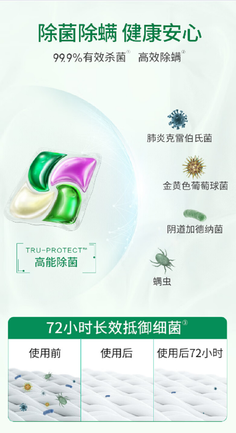 洗衣凝珠雨后青草50颗 除菌99.9%浓缩洗衣液柔顺护色洗衣留香珠(单位:盒)高清大图