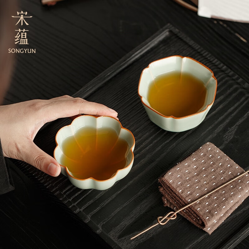 宋蕴 八瓣六方对杯礼盒装 SY022101高清大图