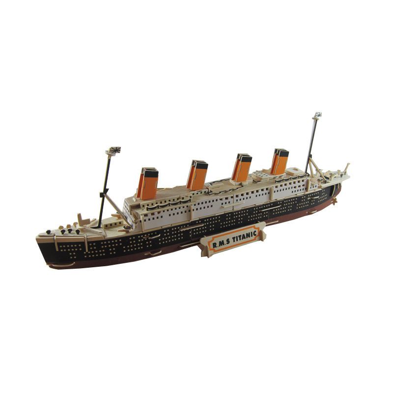 泰坦尼克号木质3d立体拼图手工拼装模型轮船仿真模型成人拼图礼物