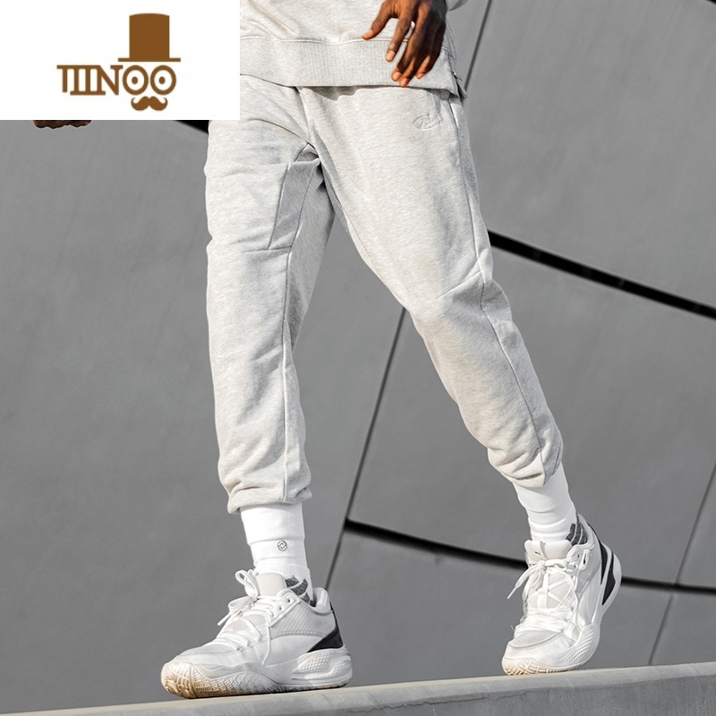 YANXU运动长裤子男宽松束脚休闲扎袜篮球针织美式训练春季针织卫裤高清大图