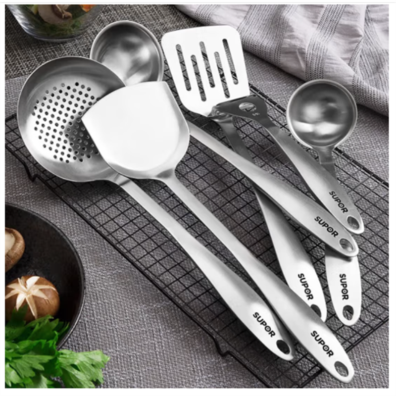 苏泊尔supor锅铲套装304不锈钢铲勺汤勺炒菜铲子汤勺火锅勺刨皮刀套装