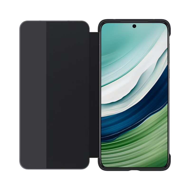 华为(HUAWEI)原装Mate60 手机壳智能视窗保护套防摔耐磨商务皮套 mate60手机保护套黑色