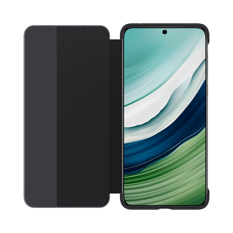 华为(HUAWEI)原装Mate60 手机壳智能视窗保护套防摔耐磨商务皮套 mate60手机保护套黑色
