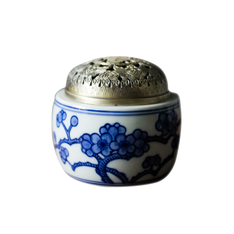 美帮汇梅花香炉香插陶瓷青花仿古檀香盘香炉香座茶道室内供佛熏香香薰炉高清大图