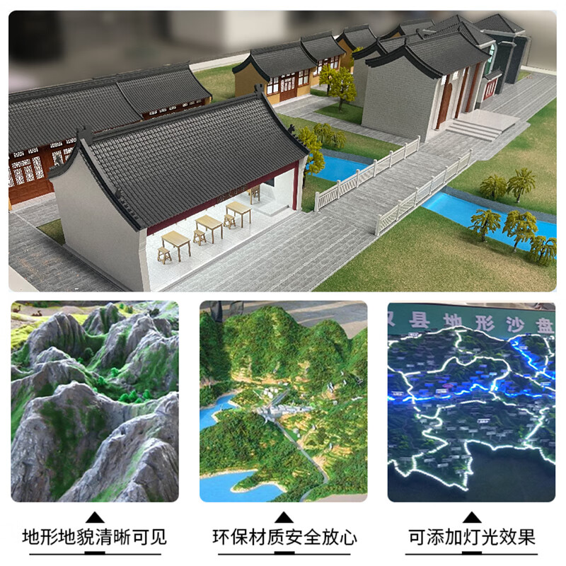 壹轩玥 沙盘模型定制 建筑工业园区农业学校地形地貌规划光伏风电沙盘 1平方米高清大图