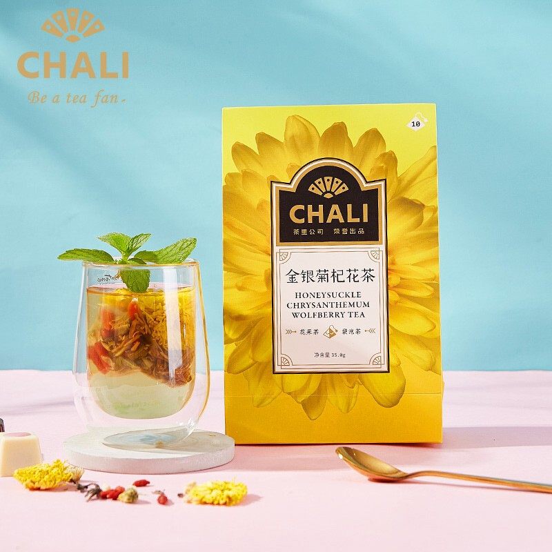 茶里(ChaLi)花草茶 金银菊杞花茶金银花茶菊花枸杞茶养生茶10包/盒