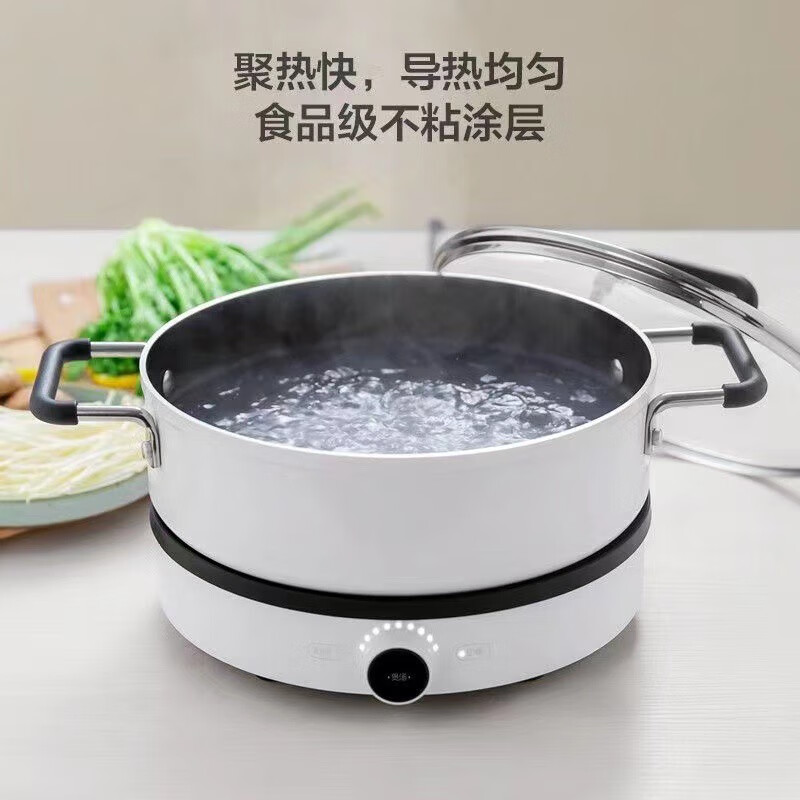 小米知吾煮汤锅4L 食品级不黏涂层 耐腐蚀易清洗 26cm大口径 煎煮炒炖火锅(不带电磁炉) 知吾煮汤锅米家定制高清大图