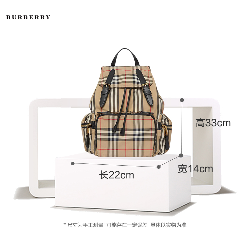 [直营]博柏利(BURBERRY)The Rucksack 尼龙配小牛皮中性男女通用双肩背式双肩包 背包 女包