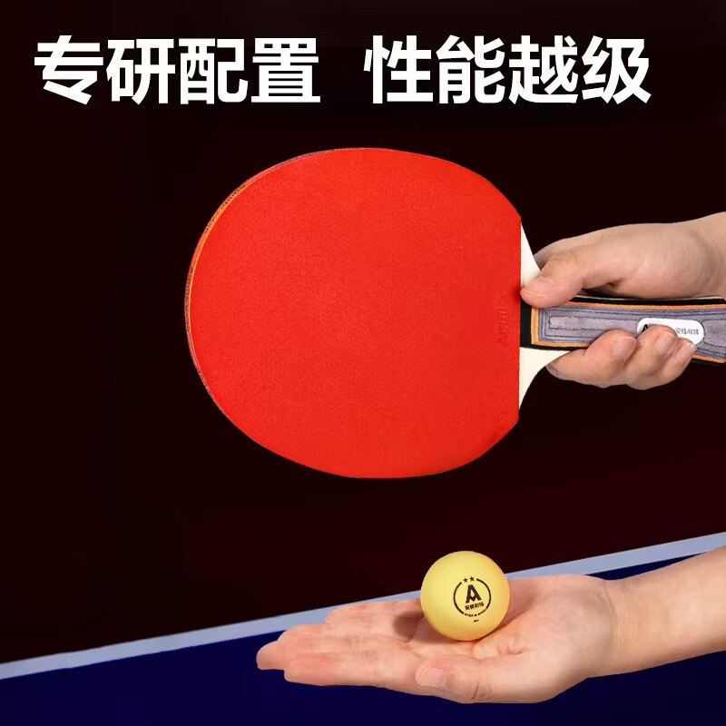 得力乒乓球拍套装练习横拍直拍中小学生家庭娱乐运动乒乓球拍 1副乒乓球拍-[得力F2340] 竖拍高清大图