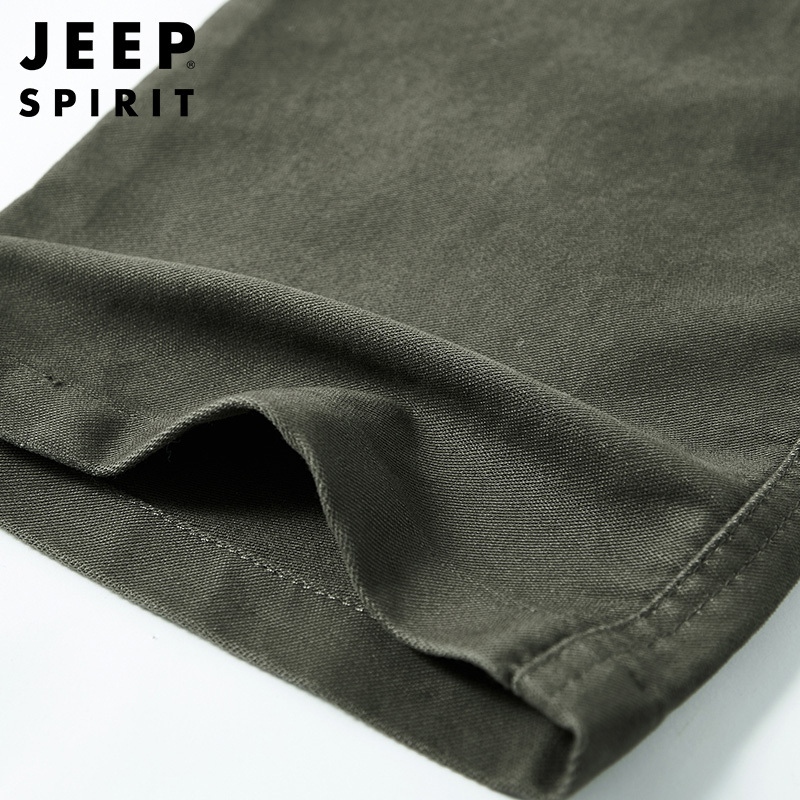 JEEP SPIRIT休闲裤男2021秋季新款宽松直筒休闲裤纯色大码男裤