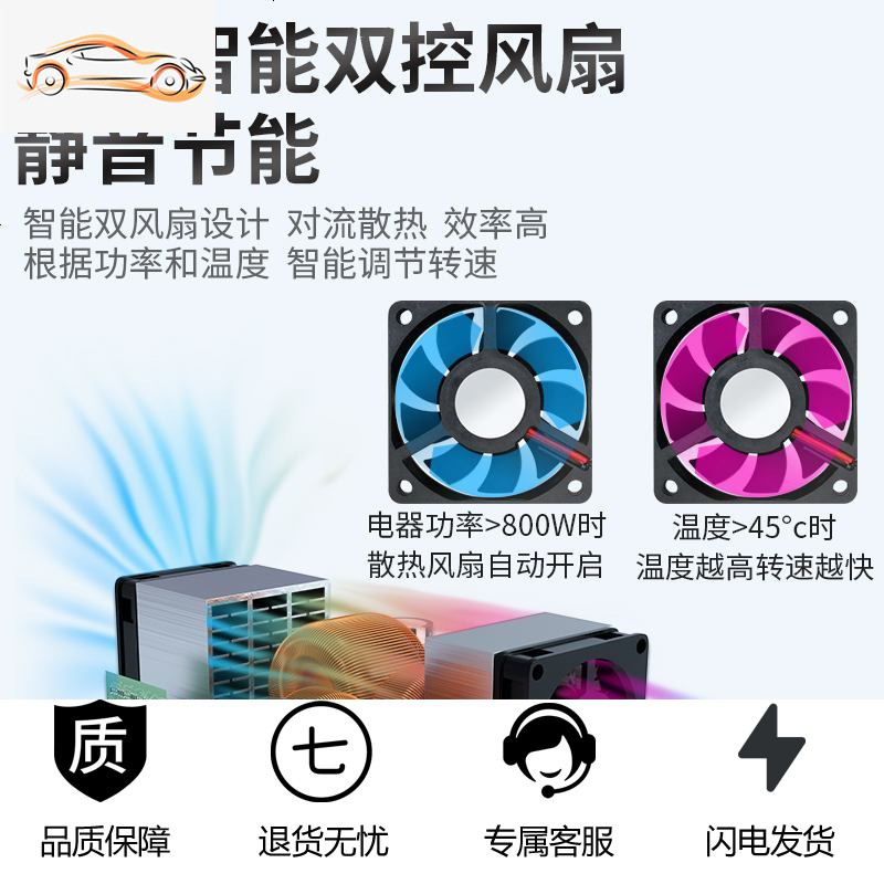 [补贴10%]车载逆变器噐12v24v48v转220v通用大功率3000w家用电瓶逆变转换 24V5000W[足电压+低高清大图