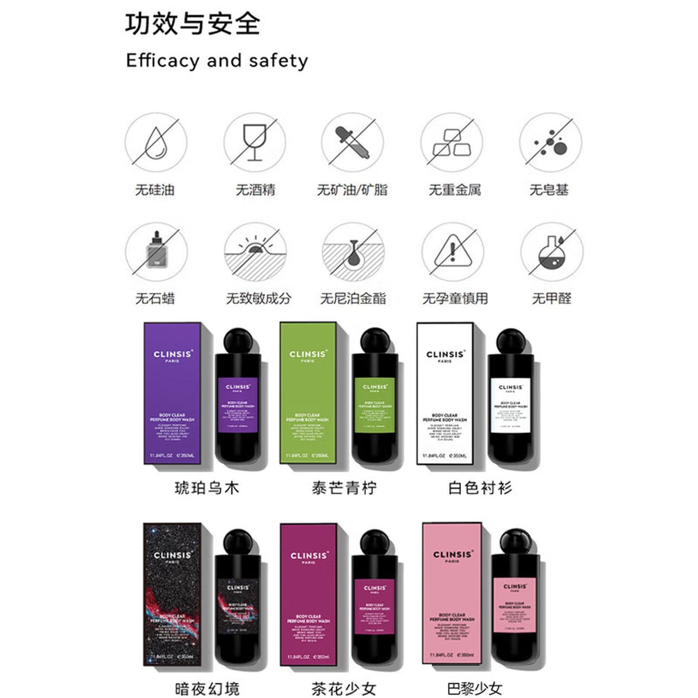 CLINSIS 巴黎珍藏香氛沐浴露 350mL 保湿持久留香淋浴露成人沐浴液男女士高清大图