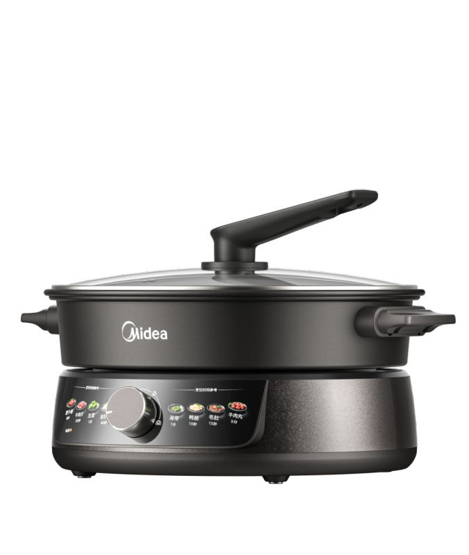 美的(Midea) 电火锅 钛雅灰 DHE30H4 1600W 分体 多功能 4.5L大容量高清大图