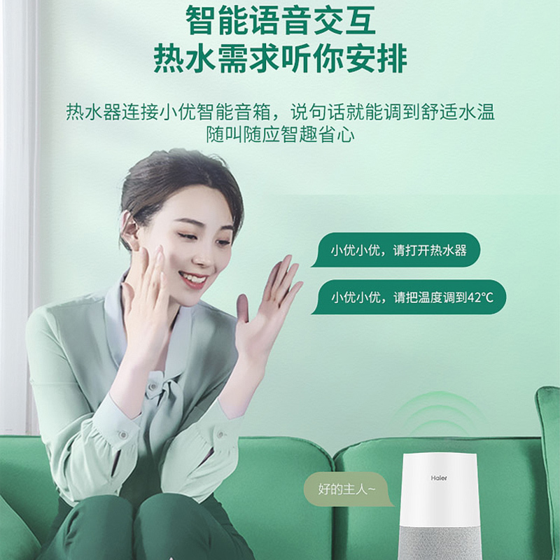 统帅(Leader)海尔出品电热水器60升双胆一级能效3300W速热健康抑菌WIFI智控LES60HD-DH301银U1高清大图