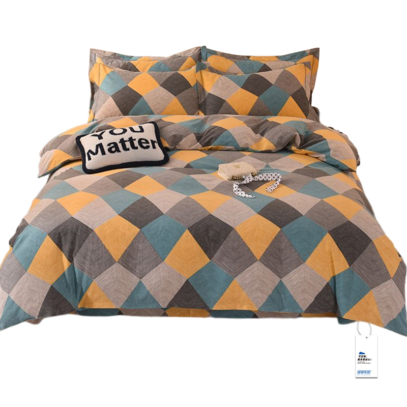 安居先森5A级纯棉磨毛单人床三件套床品D1738（套）高清大图