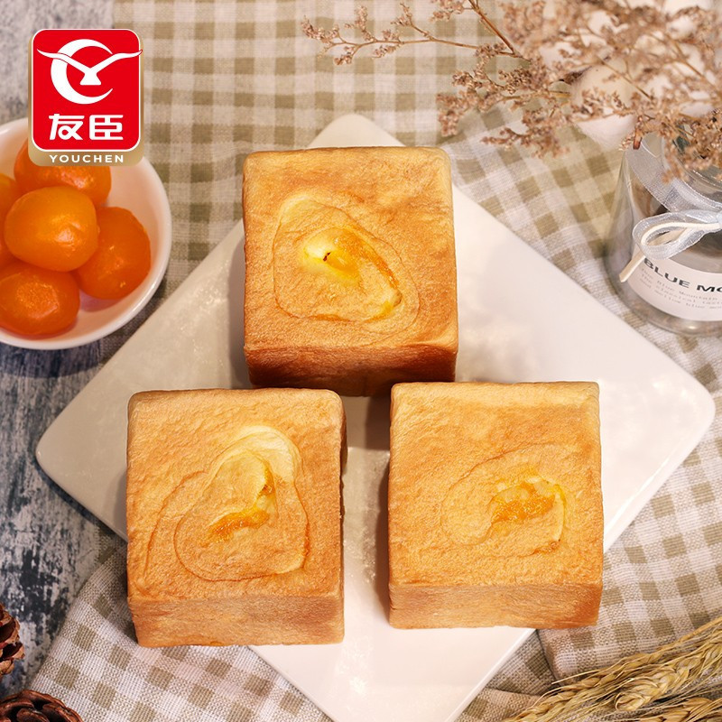 友臣(YOUCHEN) 魔方吐司手撕面包 420g*2 咸蛋黄味