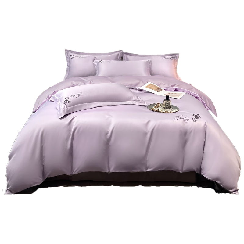 维科-沐颜贡缎绣花四件套(被套220*240cm)高清大图