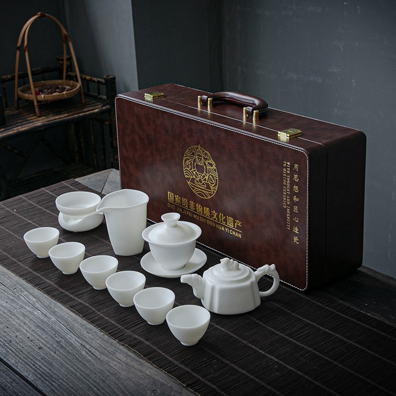 拓牌 11头素烧羊脂玉貔貅壶套装 TP061 jh