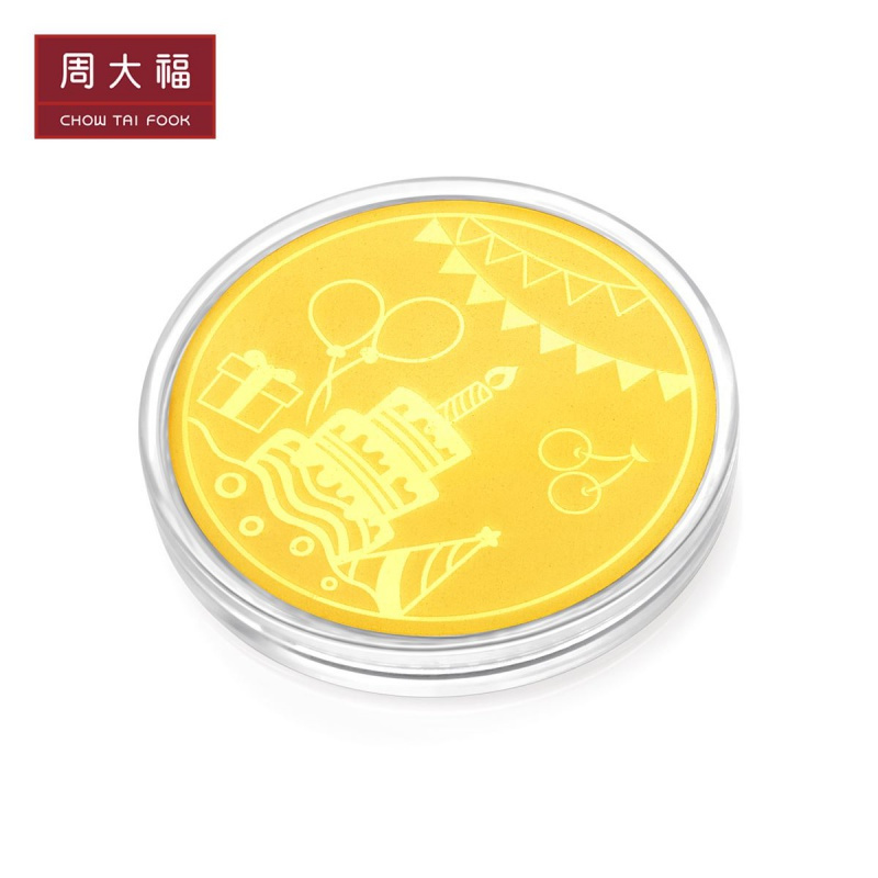 周大福珠宝首饰萌猪ATM币足金金金币金章 精品R23964