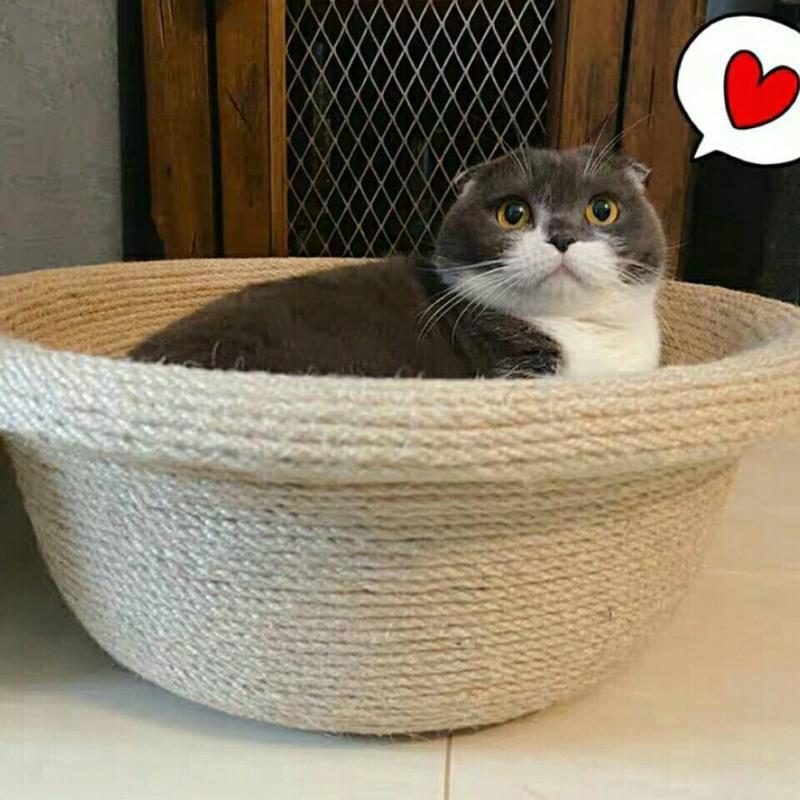 40CM(13斤以下的猫 ) 黄色剑麻不带底座 剑麻猫抓板窝立式不掉屑耐磨多功能猫爪板猫抓窝猫抓球盆猫咪用品