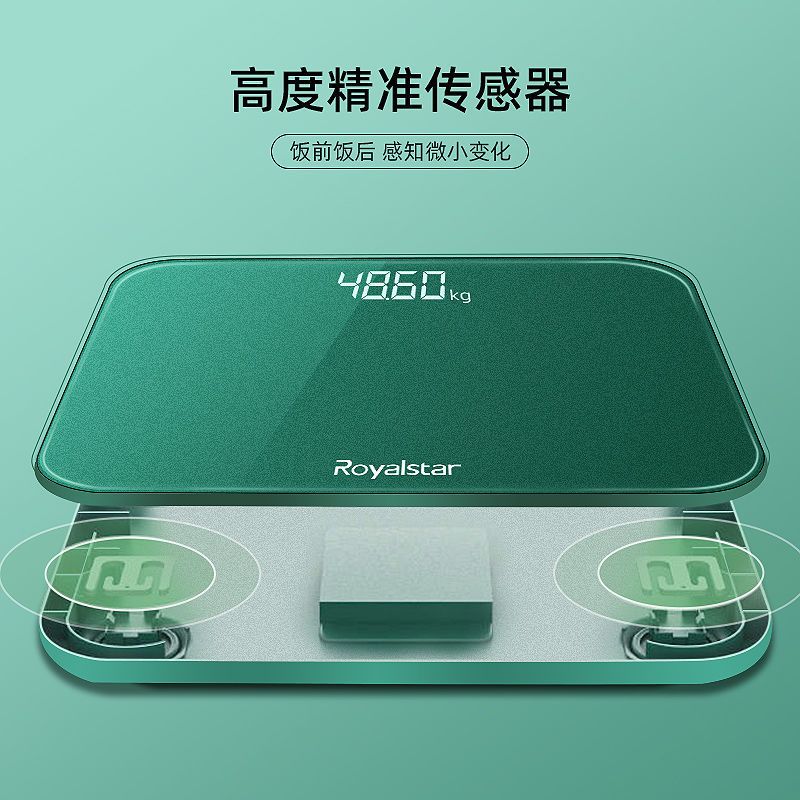 【墨绿色】 【-迷你款-】体重秤+基础屏 荣事达电子称体重秤家用智能测脂肪测体脂精准女生宿舍小型高精度