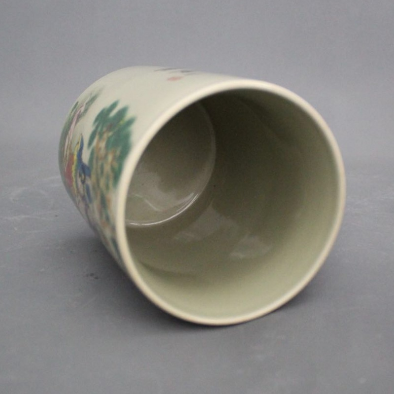 美帮汇治款粉彩人物八仙笔筒景德镇仿古陶瓷家居装饰办公展柜摆件高清大图