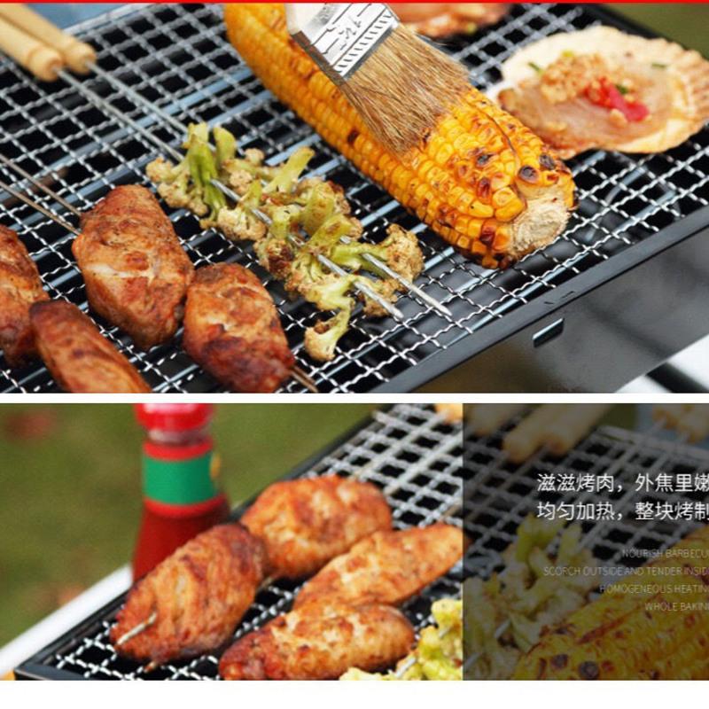 烧烤炉小号（35*27*20） 小黑钢烧烤箱家用庭院BBQ简易便携户外烧烤炉折叠式 木碳烧烤炉