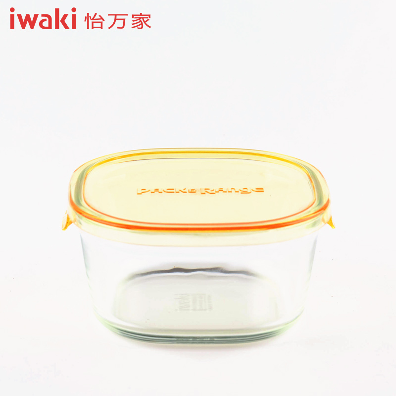 [百年品牌精致生活,高端耐热玻璃保鲜盒]CAPRN-4Y1C怡万家iwaki耐热玻璃PACK&RANGE保鲜盒马卡龙4件