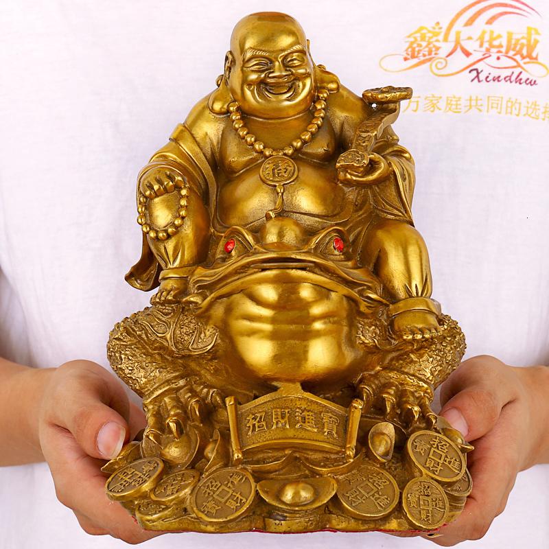 家柏饰(CORATED)铜弥勒佛像铜大肚笑佛弥勒佛摆件工艺品家居供奉金佛像摆设高清大图