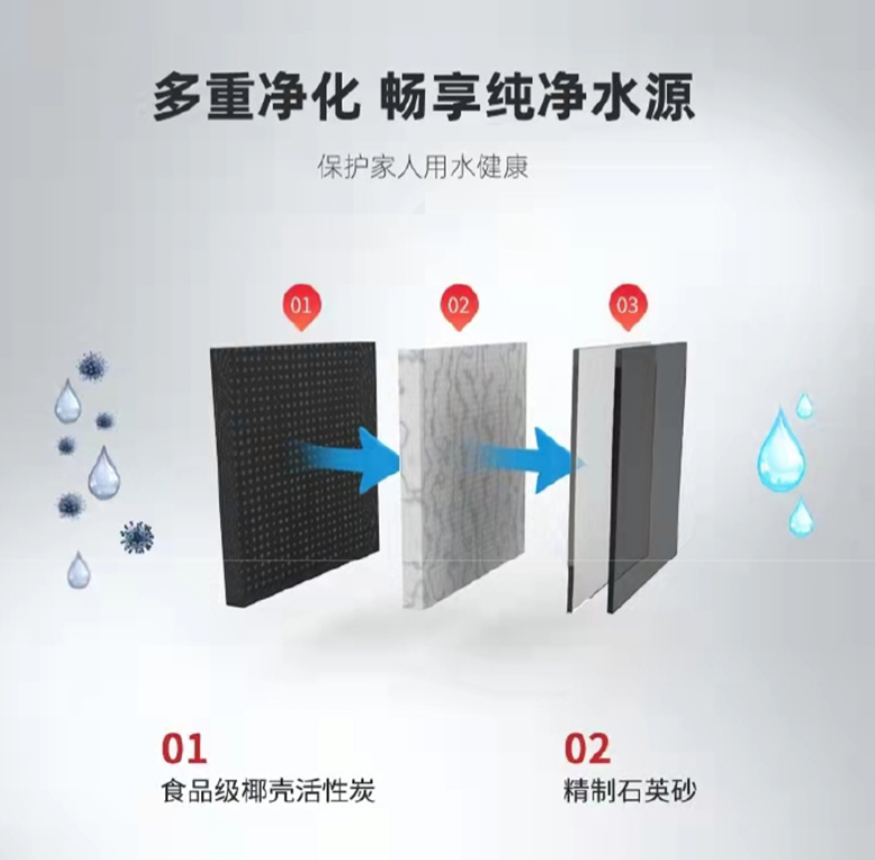 约克中央净水机YK-J120家用净水机管道超滤大通量全屋净水自动冲洗高清大图