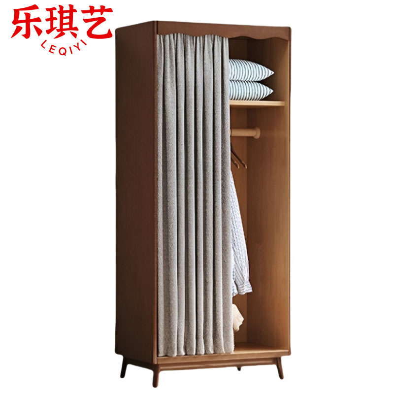 乐琪艺 实木挂衣柜 胡桃色 80*56*195cm 台