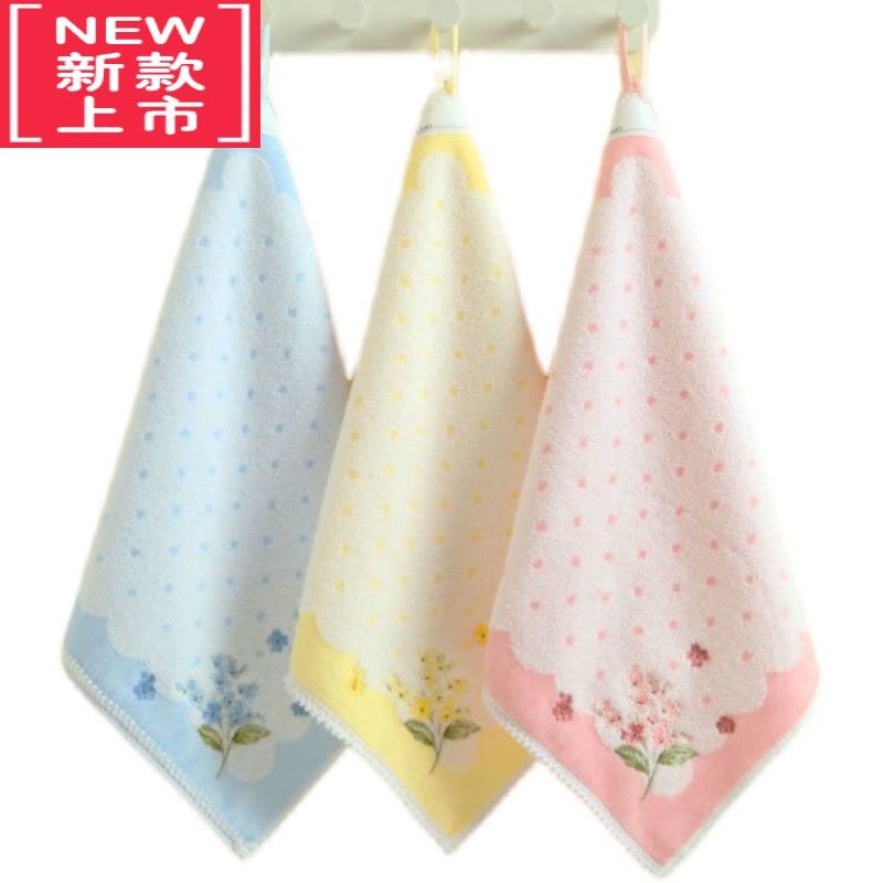 可莉允3条装小毛巾挂绳方巾洗脸巾精美绣花柔软宝宝儿童女士A类图片