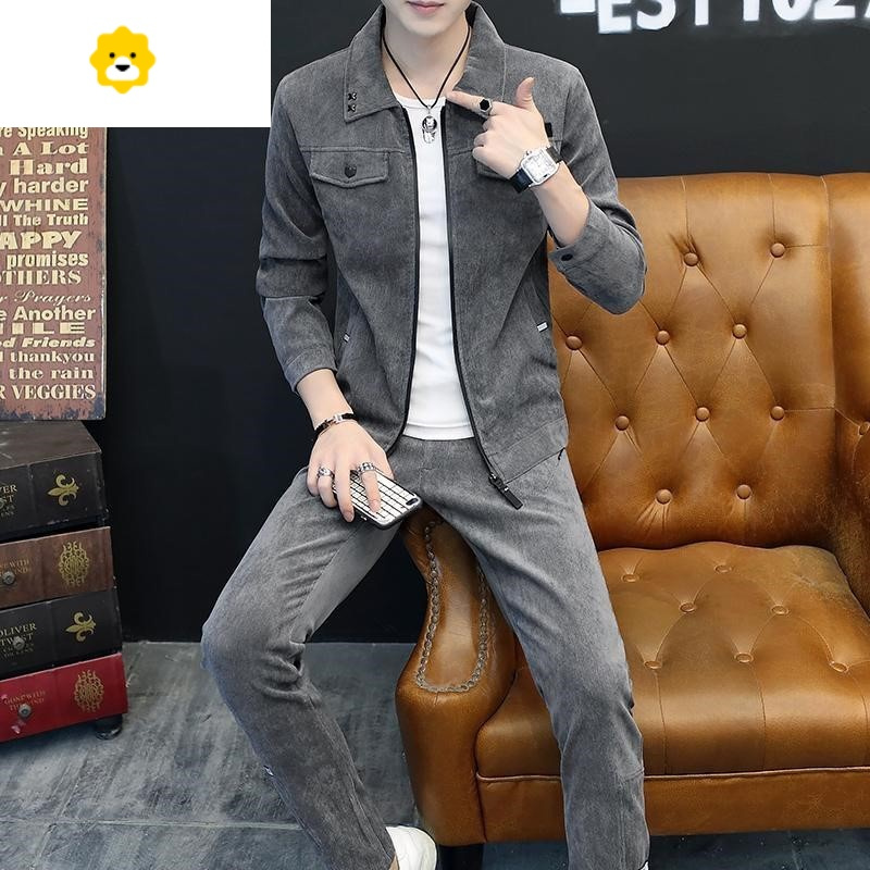 basket三件套男士春秋季休闲套装一套卫衣服潮流搭配痞帅气秋冬青年