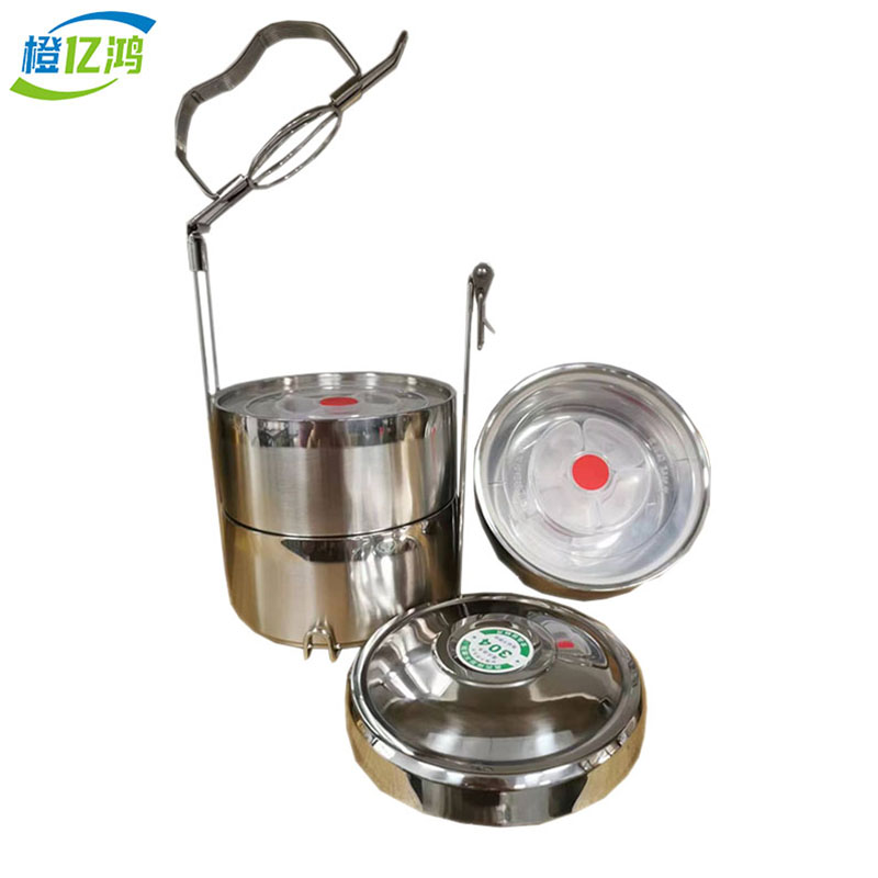 橙亿鸿 三层不锈钢饭盒 提篮 16cm三层/个高清大图