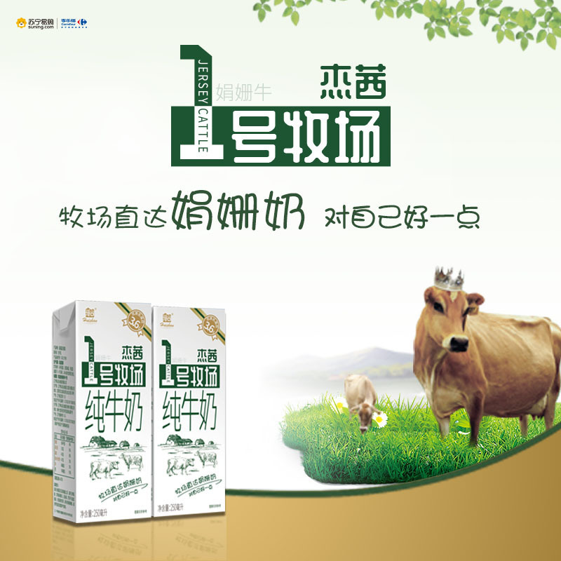 【整箱】辉山杰茜1号牧场250ml*12盒