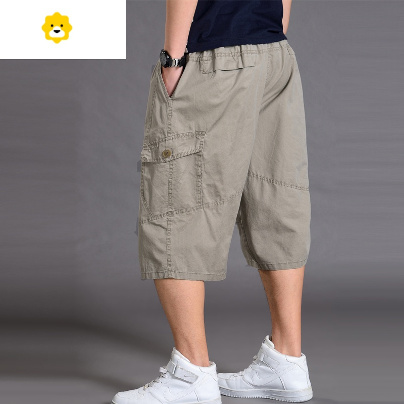 fishbasket夏季运动七分裤男士宽松短裤加肥加大码肥佬休闲薄款7分工