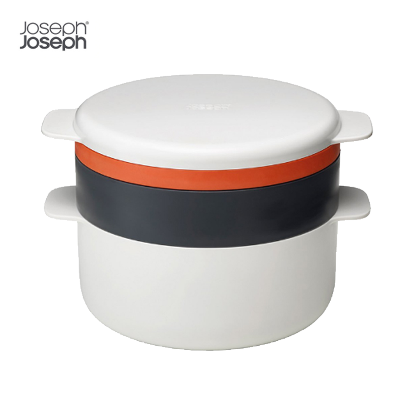 英国Joseph Joseph 微波炉层叠锅具4件套 通用分类加热迷你烹饪蒸锅套锅2层 24.7*16.8*19.9cm