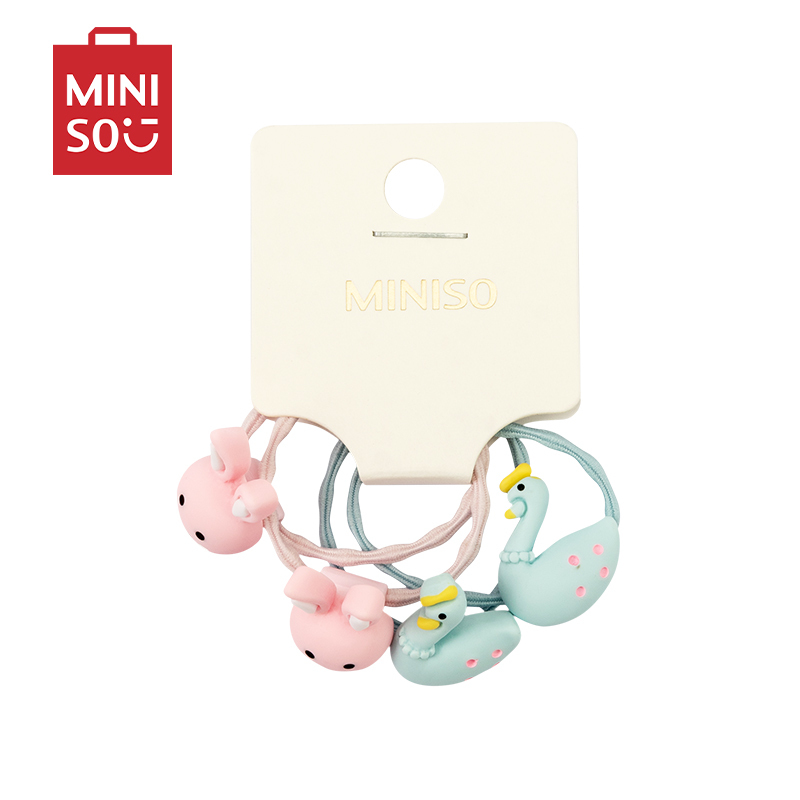 名创优品(miniso) 可爱卡通儿童发夹橡皮筋[4只装儿童套装(混)]