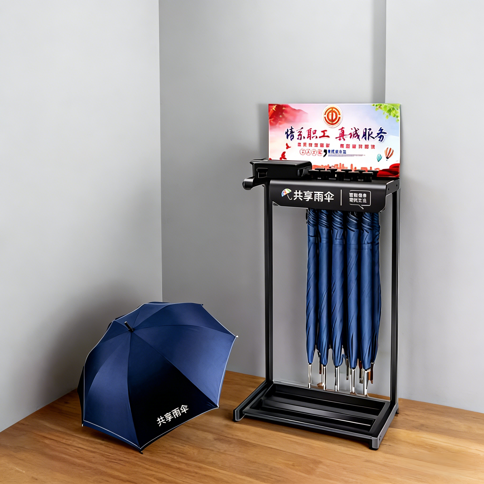 三人居 铝合金雨伞支架SRJYSJ925高清大图