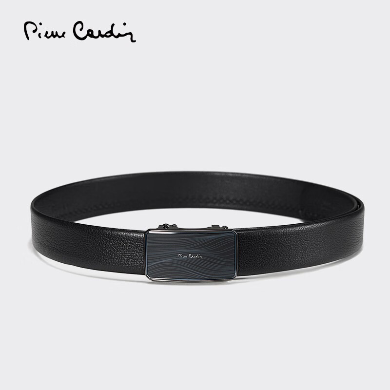 皮尔卡丹头层牛皮自动扣新款男腰带节日礼物裤带男皮带w21814071-25a